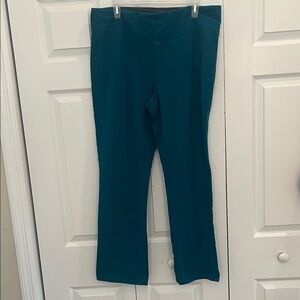 Women with Control Teal Straight Leg Pants No size tag 18” across waist